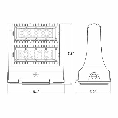 Westgate LW360-60W-MCT-G2 Rotatable LED Wall Pack, 60W, 7800 LM, 130 LPW, Selectable CCT